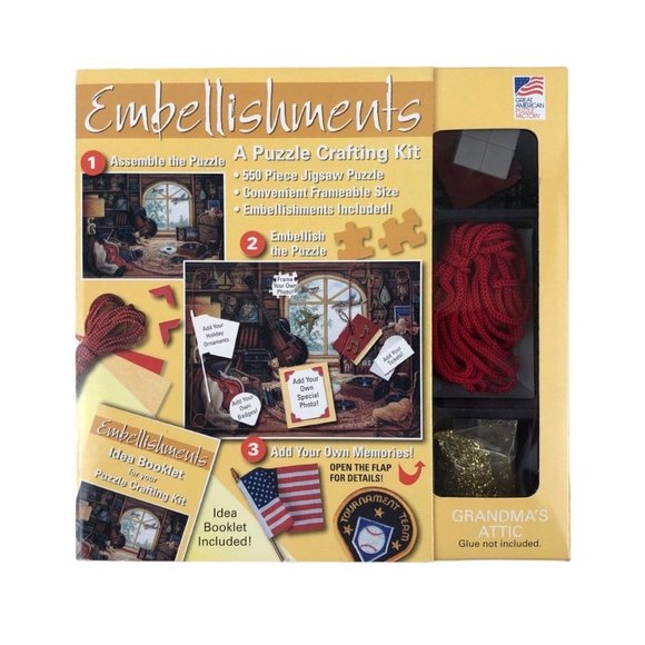 Embellishments Jigsaw Puzzle Crafting Kit Grandma's Attic Item #8157 NIB 2007 - Picture 1 of 10